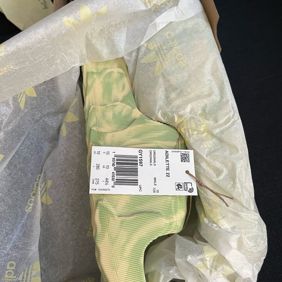 adidas Adilette 22 Slides Magic Lime St Desert Sand Sz 10
